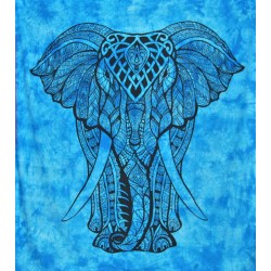 Tenture Eléphant Bleue